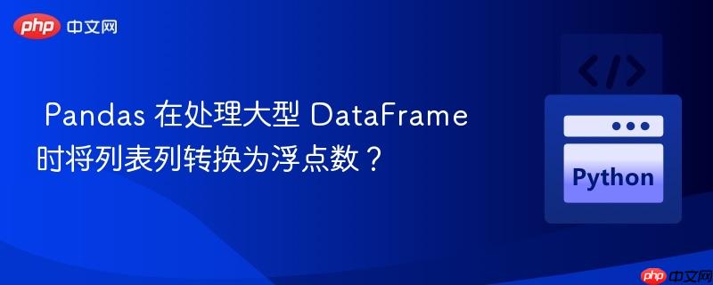 Pandas 在处理大型 DataFrame 时将列表列转换为浮点数？