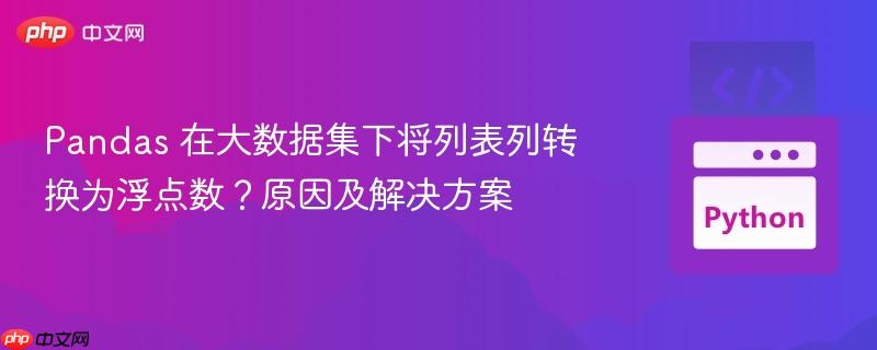 pandas 在大数据集下将列表列转换为浮点数？原因及解决方案