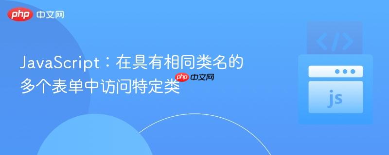 JavaScript：在具有相同类名的多个表单中访问特定类