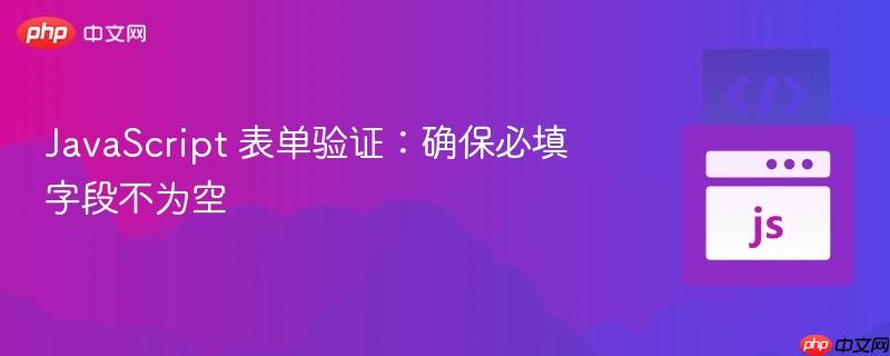 JavaScript 表单验证：确保必填字段不为空