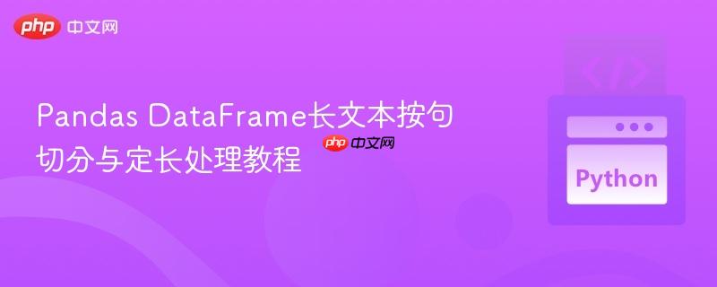 Pandas DataFrame长文本按句切分与定长处理教程