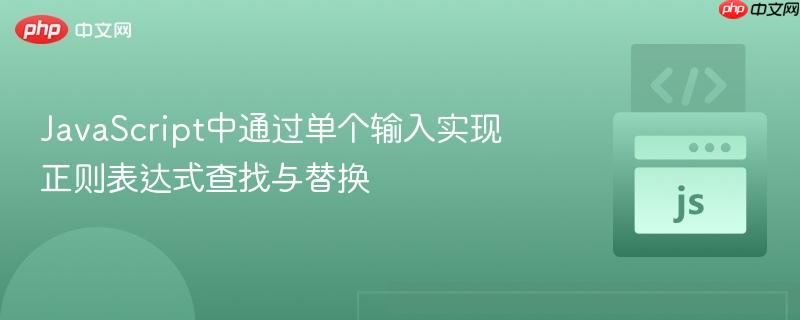 JavaScript中通过单个输入实现正则表达式查找与替换
