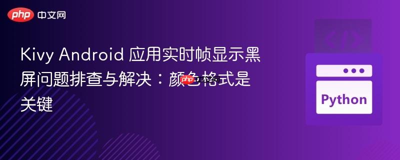 Kivy Android 应用实时帧显示黑屏问题排查与解决：颜色格式是关键