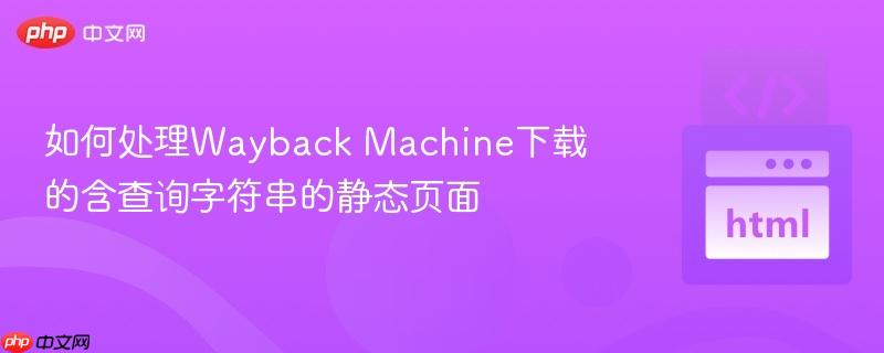 如何处理Wayback Machine下载的含查询字符串的静态页面