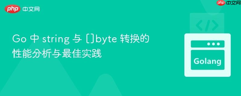 Go 中 string 与 []byte 转换的性能分析与最佳实践
