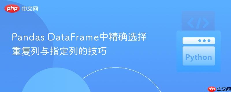 Pandas DataFrame中精确选择重复列与指定列的技巧
