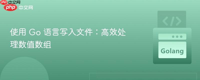 使用 Go 语言写入文件：高效处理数值数组