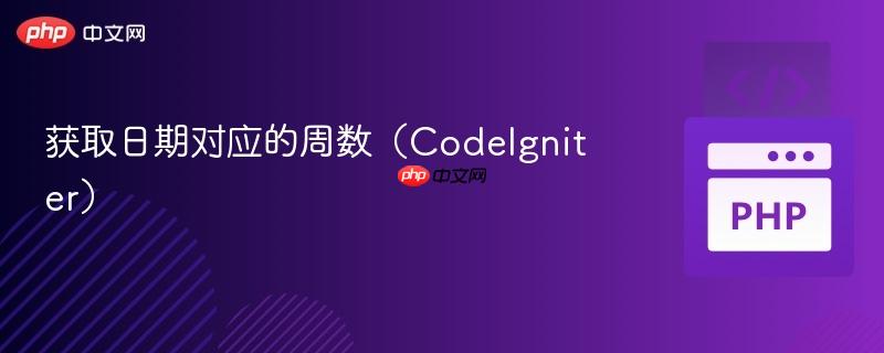 获取日期对应的周数（codeigniter）