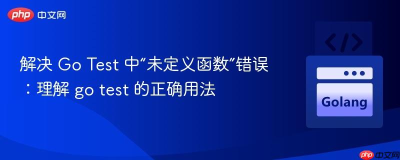 解决 Go Test 中“未定义函数”错误：理解 go test 的正确用法