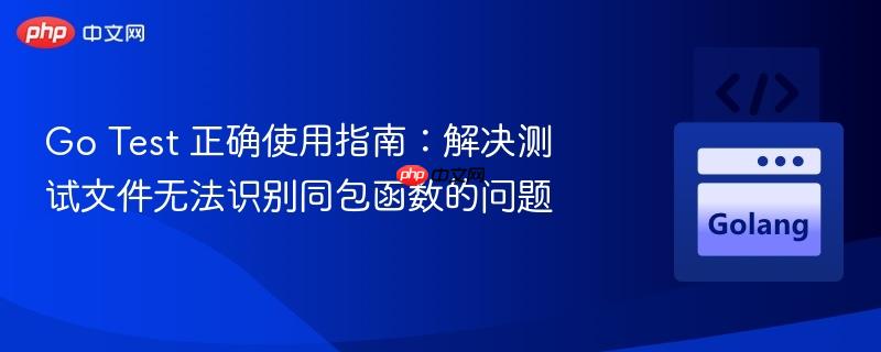 Go Test 正确使用指南：解决测试文件无法识别同包函数的问题