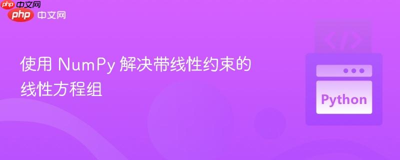 使用 numpy 解决带线性约束的线性方程组