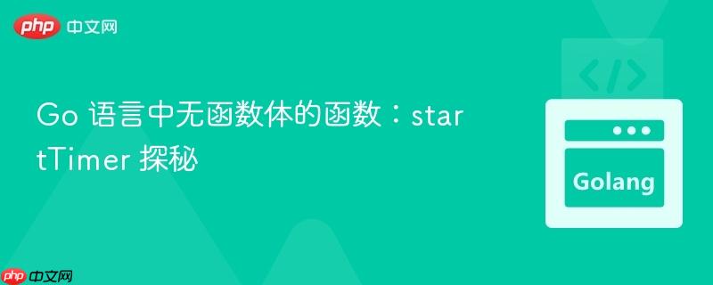 Go 语言中无函数体的函数：startTimer 探秘