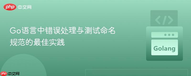 Go语言中错误处理与测试命名规范的最佳实践