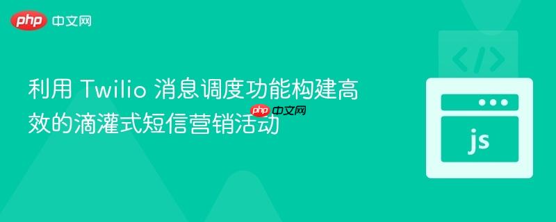 利用 Twilio 消息调度功能构建高效的滴灌式短信营销活动