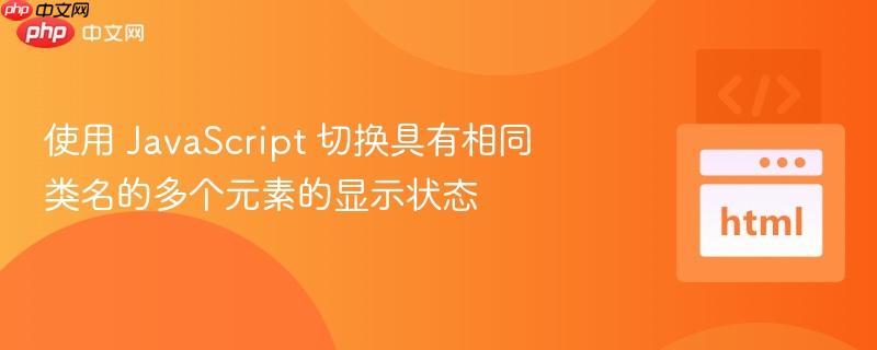 使用 JavaScript 切换具有相同类名的多个元素的显示状态