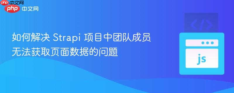 如何解决 Strapi 项目中团队成员无法获取页面数据的问题