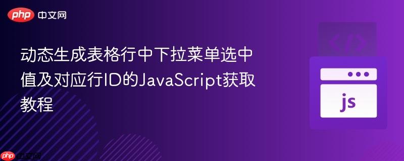 动态生成表格行中下拉菜单选中值及对应行ID的JavaScript获取教程