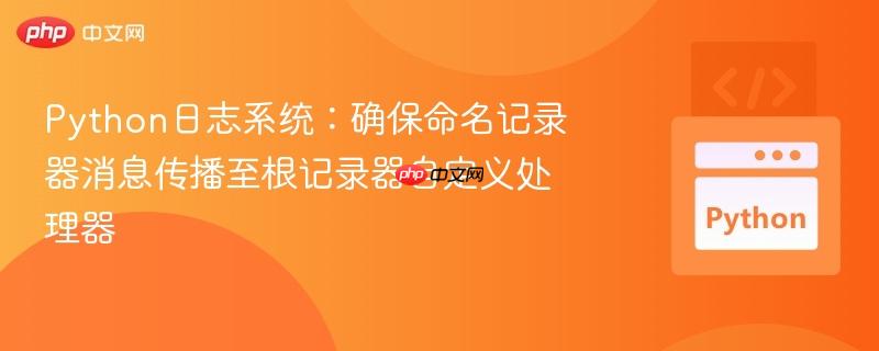Python日志系统：确保命名记录器消息传播至根记录器自定义处理器