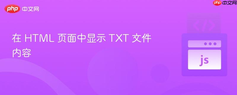 在 HTML 页面中显示 TXT 文件内容