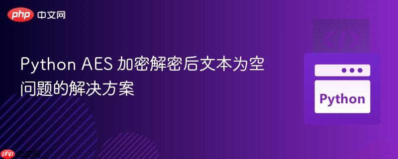 Python AES 加密解密后文本为空问题的解决方案