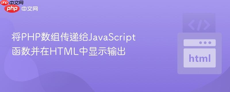 将PHP数组传递给JavaScript函数并在HTML中显示输出