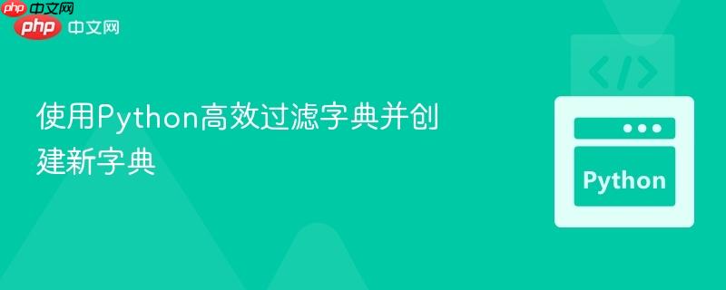 使用Python高效过滤字典并创建新字典