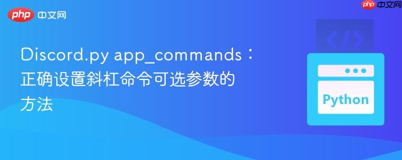 Discord.py app_commands：正确设置斜杠命令可选参数的方法