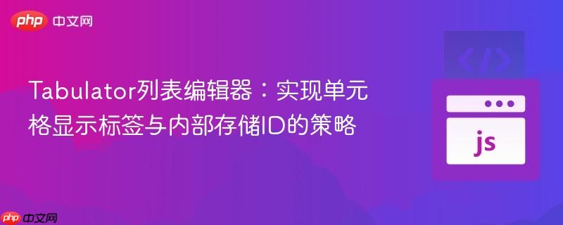 Tabulator列表编辑器：实现单元格显示标签与内部存储ID的策略