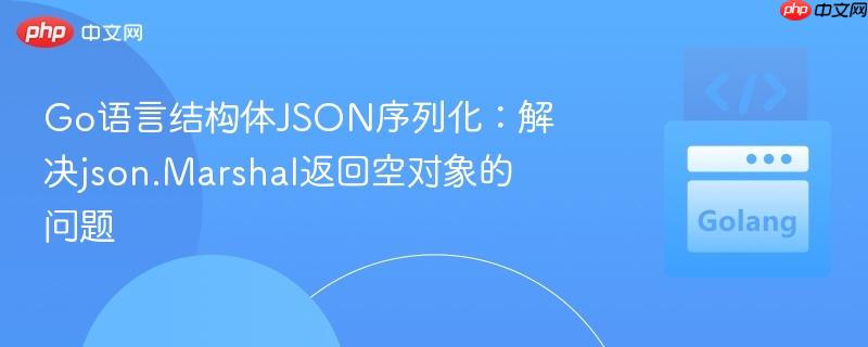 Go语言结构体JSON序列化：解决json.Marshal返回空对象的问题