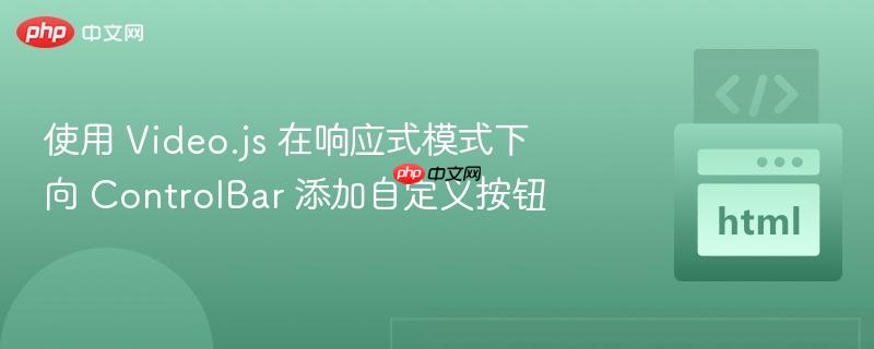 使用 Video.js 在响应式模式下向 ControlBar 添加自定义按钮