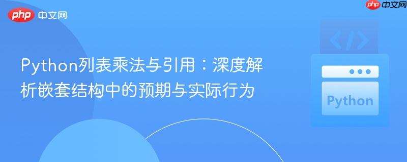 Python列表乘法与引用：深度解析嵌套结构中的预期与实际行为
