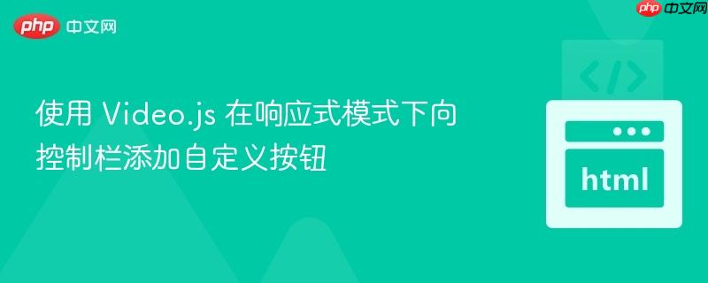 使用 Video.js 在响应式模式下向控制栏添加自定义按钮