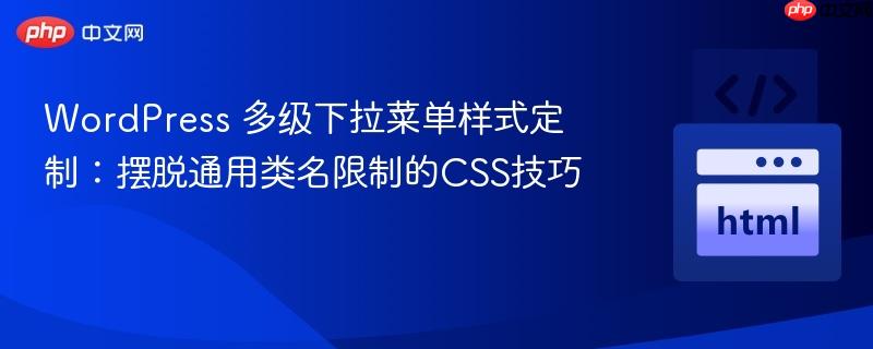 WordPress 多级下拉菜单样式定制：摆脱通用类名限制的CSS技巧