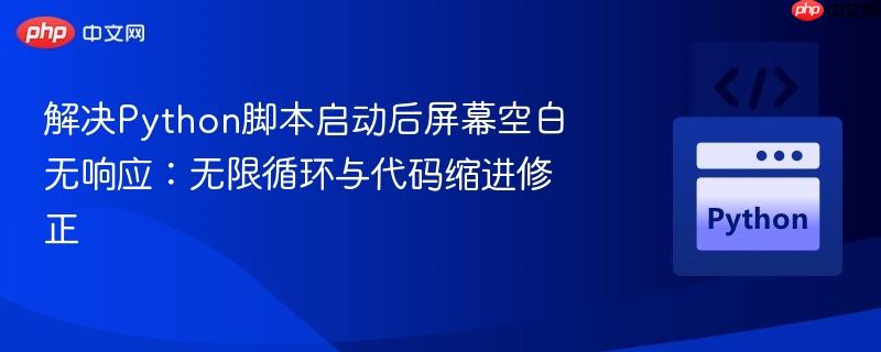 解决Python脚本启动后屏幕空白无响应：无限循环与代码缩进修正