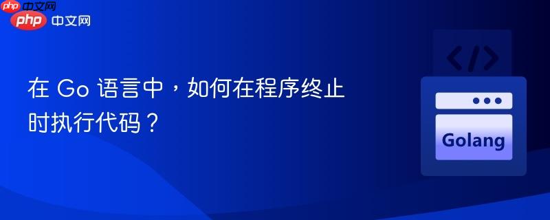 在 Go 语言中，如何在程序终止时执行代码？