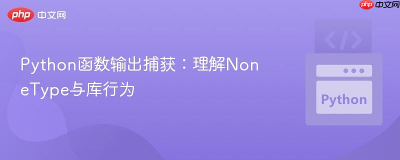 Python函数输出捕获：理解NoneType与库行为