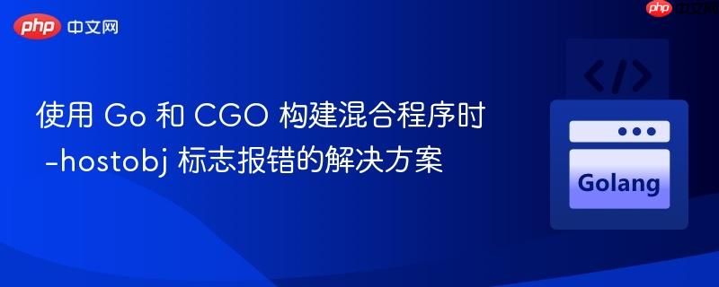 使用 Go 和 CGO 构建混合程序时 -hostobj 标志报错的解决方案