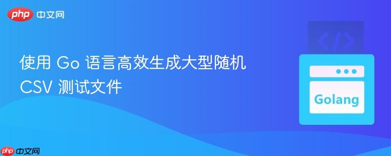 使用 Go 语言高效生成大型随机 CSV 测试文件
