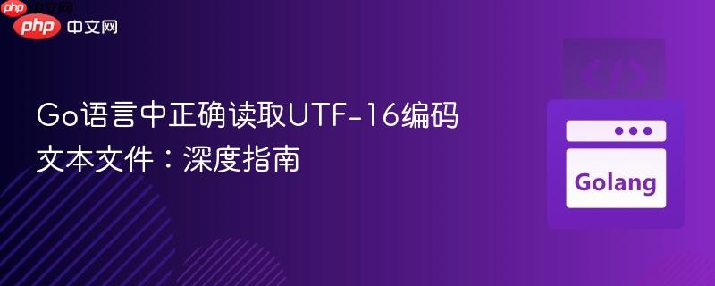Go语言中正确读取UTF-16编码文本文件：深度指南