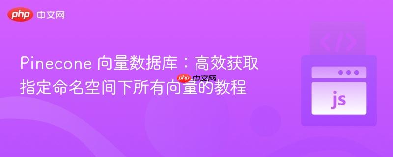 Pinecone 向量数据库：高效获取指定命名空间下所有向量的教程
