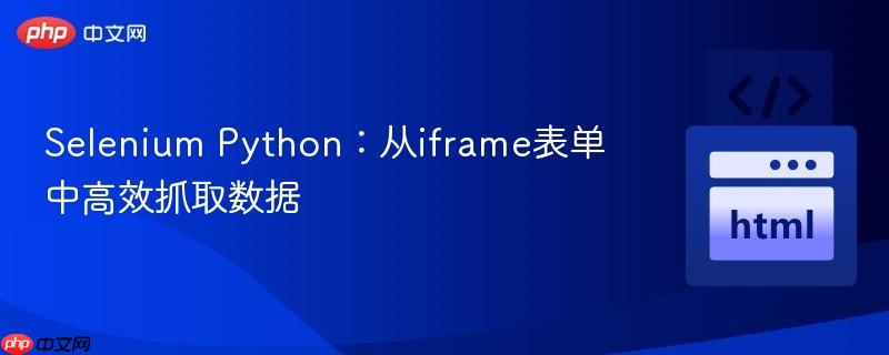 Selenium Python：从iframe表单中高效抓取数据