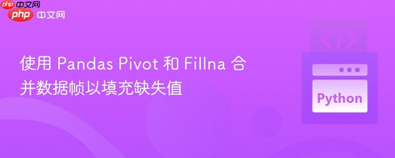 使用 Pandas Pivot 和 Fillna 合并数据帧以填充缺失值