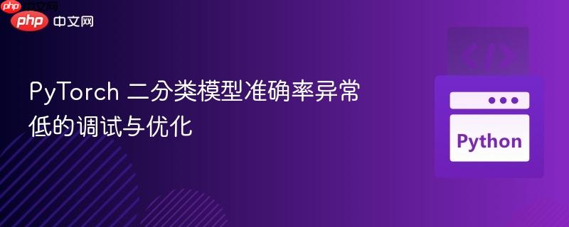 PyTorch 二分类模型准确率异常低的调试与优化