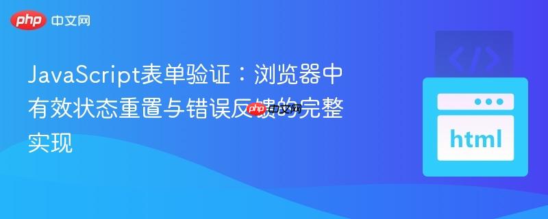 JavaScript表单验证：浏览器中有效状态重置与错误反馈的完整实现
