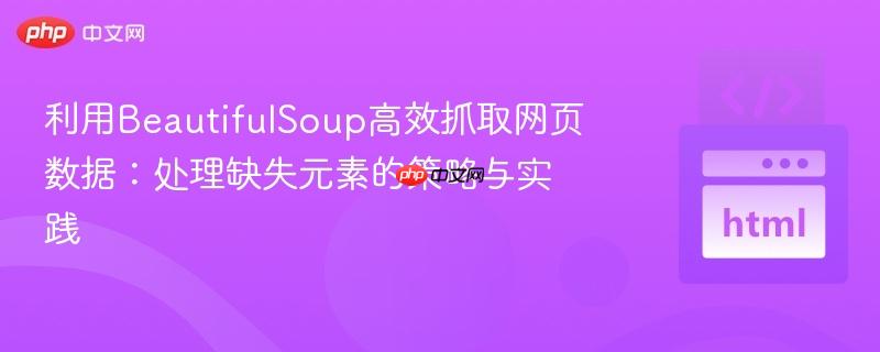 利用BeautifulSoup高效抓取网页数据：处理缺失元素的策略与实践