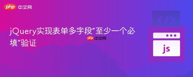 jQuery实现表单多字段“至少一个必填”验证