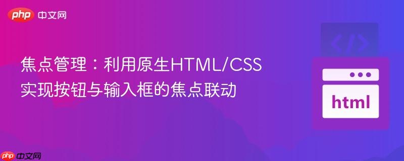 焦点管理：利用原生HTML/CSS实现按钮与输入框的焦点联动