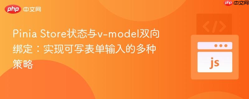 Pinia Store状态与v-model双向绑定：实现可写表单输入的多种策略