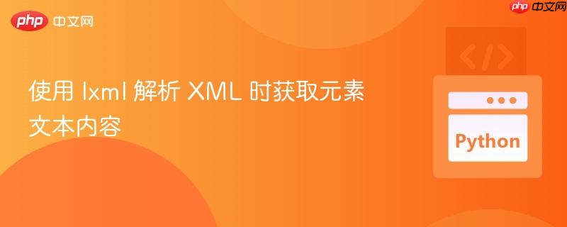 使用 lxml 解析 XML 时获取元素文本内容