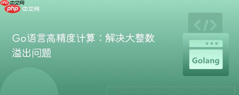 Go语言高精度计算：解决大整数溢出问题
